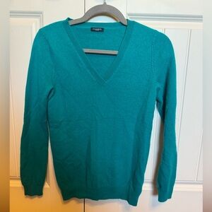 Magaschoni Turquoise V-Neck Women's Sweater